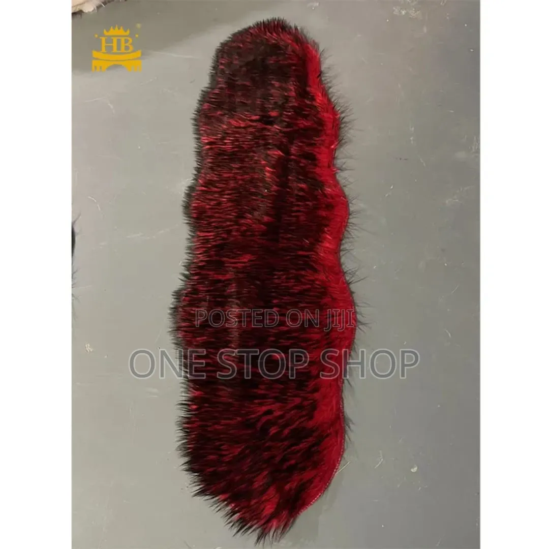 Red_blackfaux Fur Dashboard Decoration Throw Cover