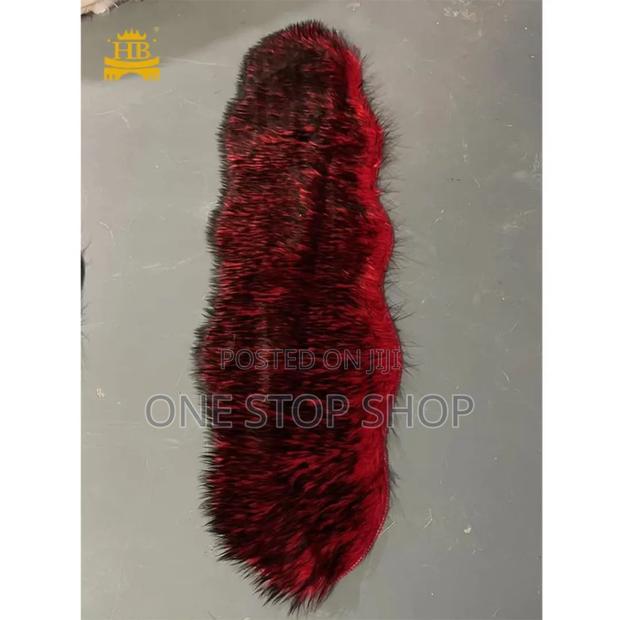 Red_blackfaux Fur Dashboard Decoration Throw Cover