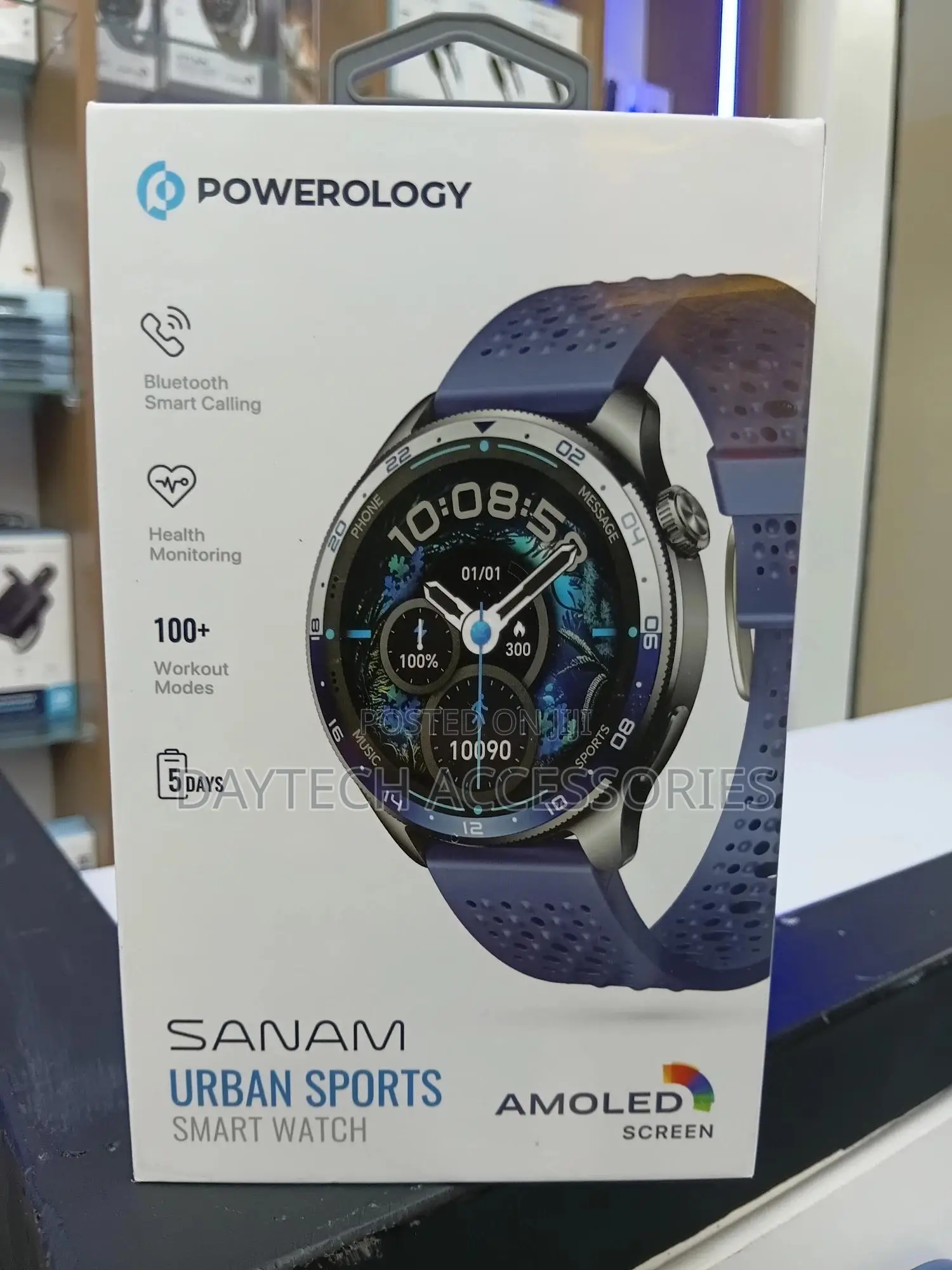 Powerology Sanam Urban Sports Smart Watch With 1.43” Amoled Display.