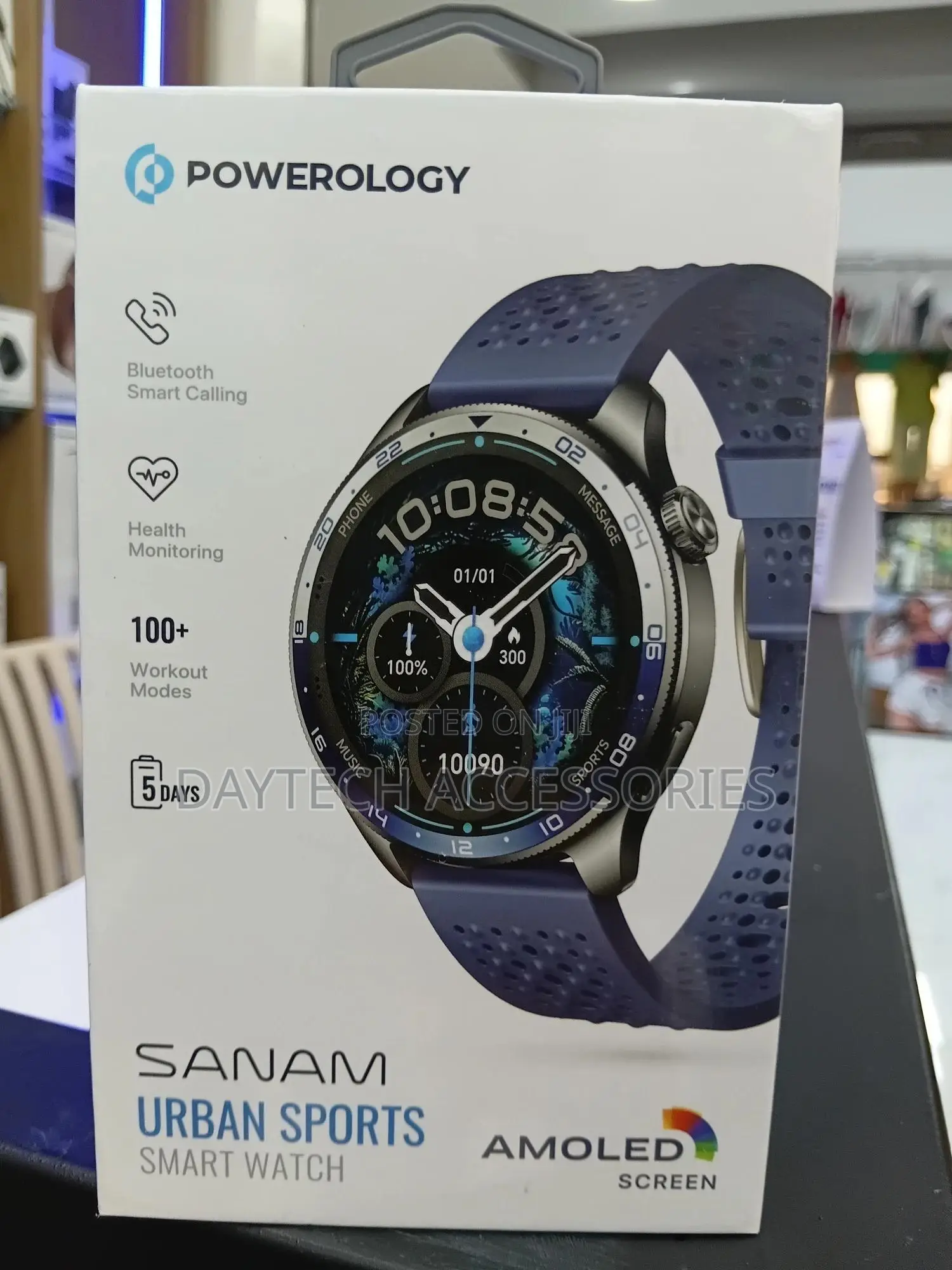 Powerology Sanam Urban Sports Smart Watch With 1.43” Amoled Display.