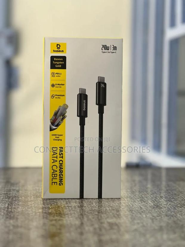Baseus Tungsten Gold 240w Usb-C to Usb-C Fast Charging 3m Data Cable