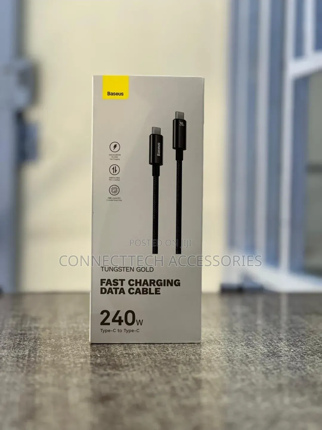 Baseus Tungsten Gold 240w Usb-C to Usb-C Fast Charging 3m Data Cable