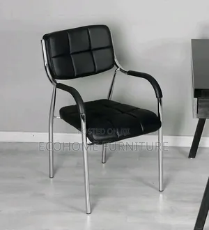Classic Black Leather Visitor Chair