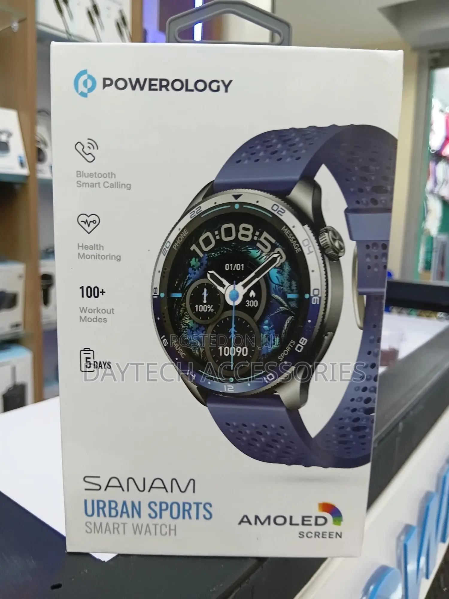 Powerology Sanam Urban Sports Smart Watch 1.43" Amoled Display - Blue