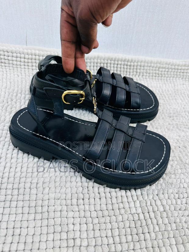 Authentic Celine Clea Triomphe Gladiator Sandals - Black - thumbnail 3