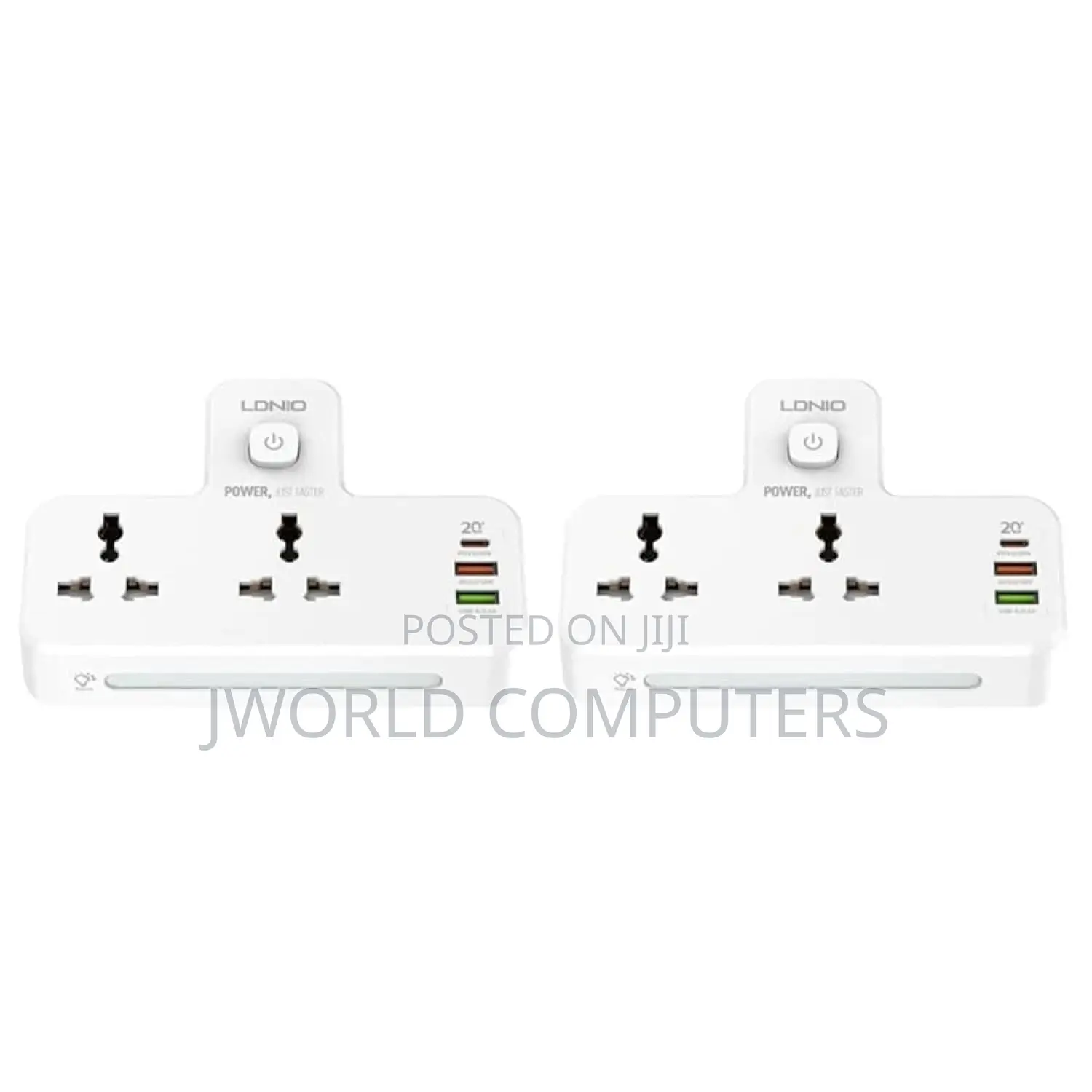 Ldnio Fast Charging Wall Socket - 2 Way Power Socket, 1 Usb-c