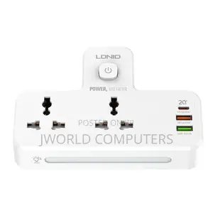 Ldnio Fast Charging Wall Socket - 2 Way Power Socket, 1 Usb-c