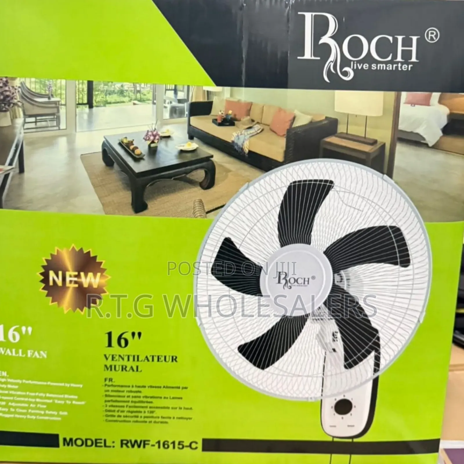 Roch 16 Inch Wall Fan High Speed Cooling Fan