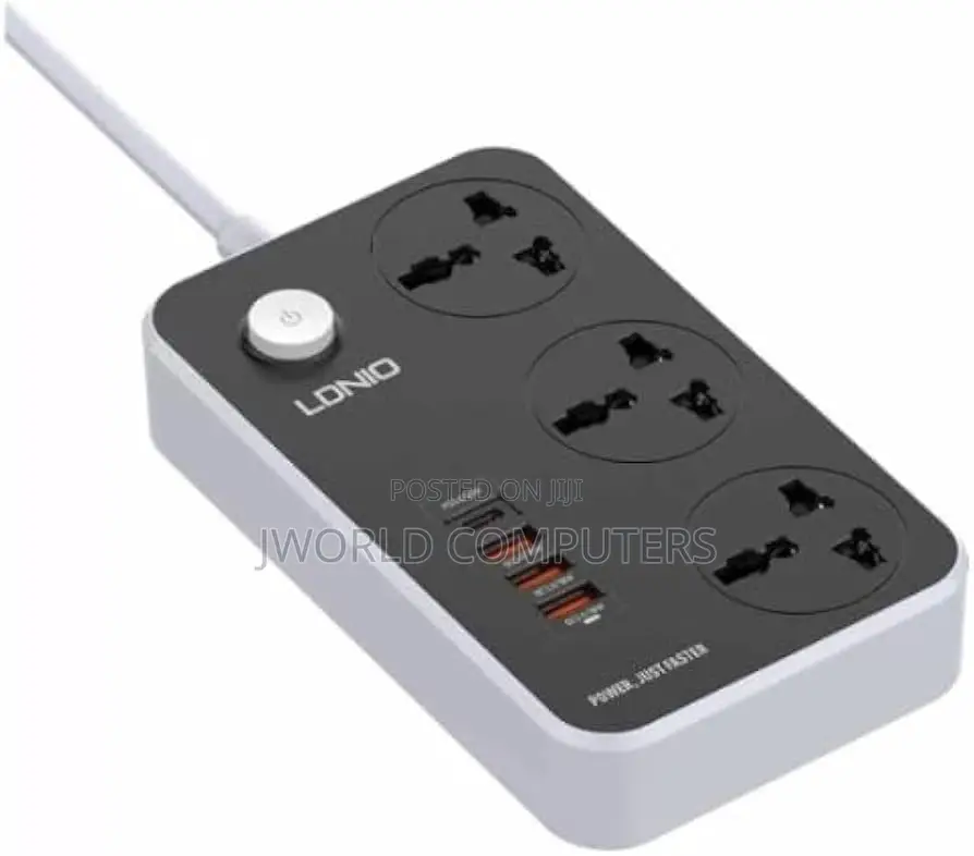 Ldnio Sc3412 Power Strip With 3 Ways Power Socket, 4 Usb Port 38w,