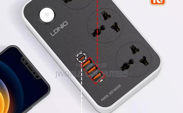 Ldnio Sc3412 Power Strip With 3 Ways Power Socket, 4 Usb Port 38w, - thumbnail 3