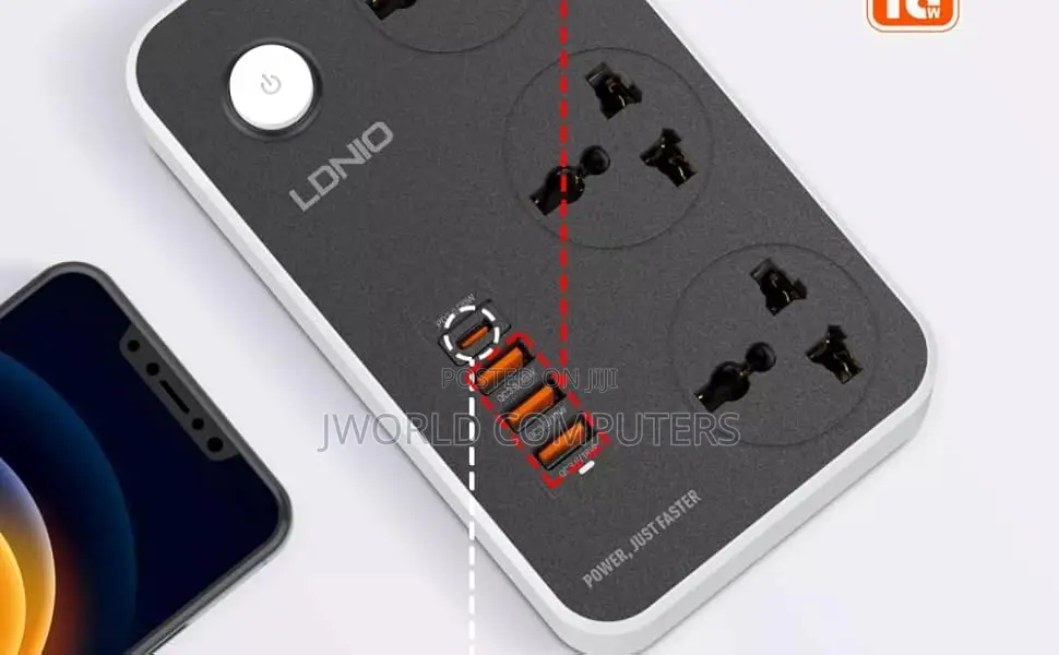 Ldnio Sc3412 Power Strip With 3 Ways Power Socket, 4 Usb Port 38w,