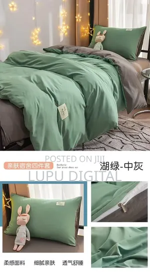 *Quality Plain Coloured, Double Sided Cotton Duvet Cover Set