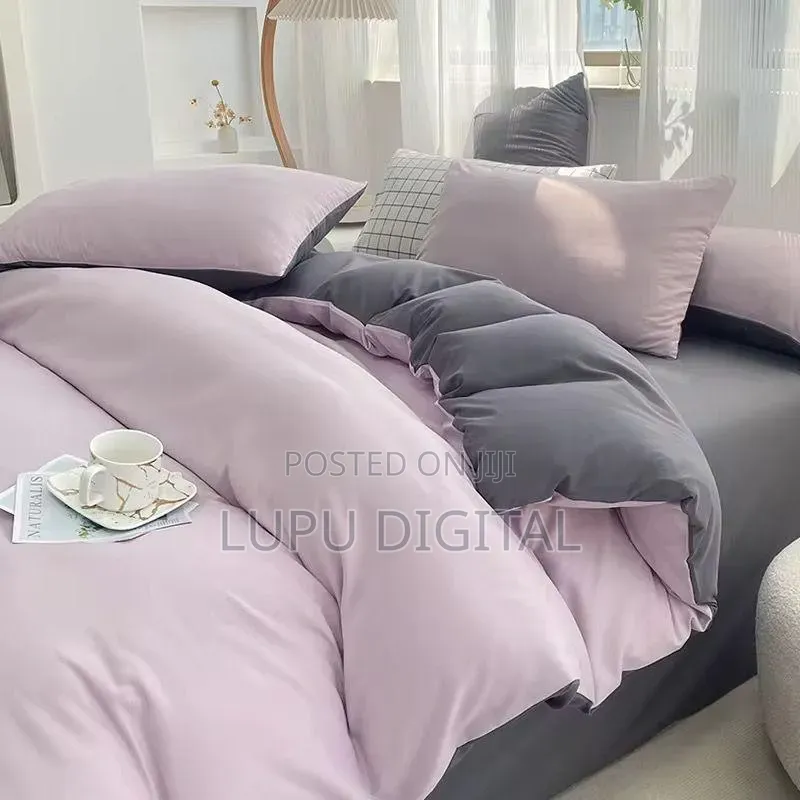 *Quality Plain Coloured, Double Sided Cotton Duvet Cover Set