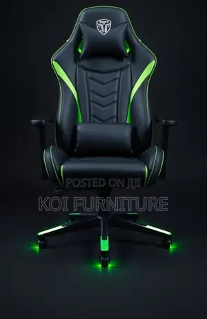 Office Chairs; Futuristic Black Battle-Ready Gaming Chair