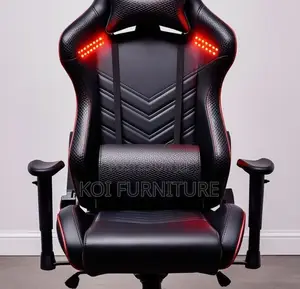 Office Chairs; Futuristic Black Battle-Ready Gaming Chair