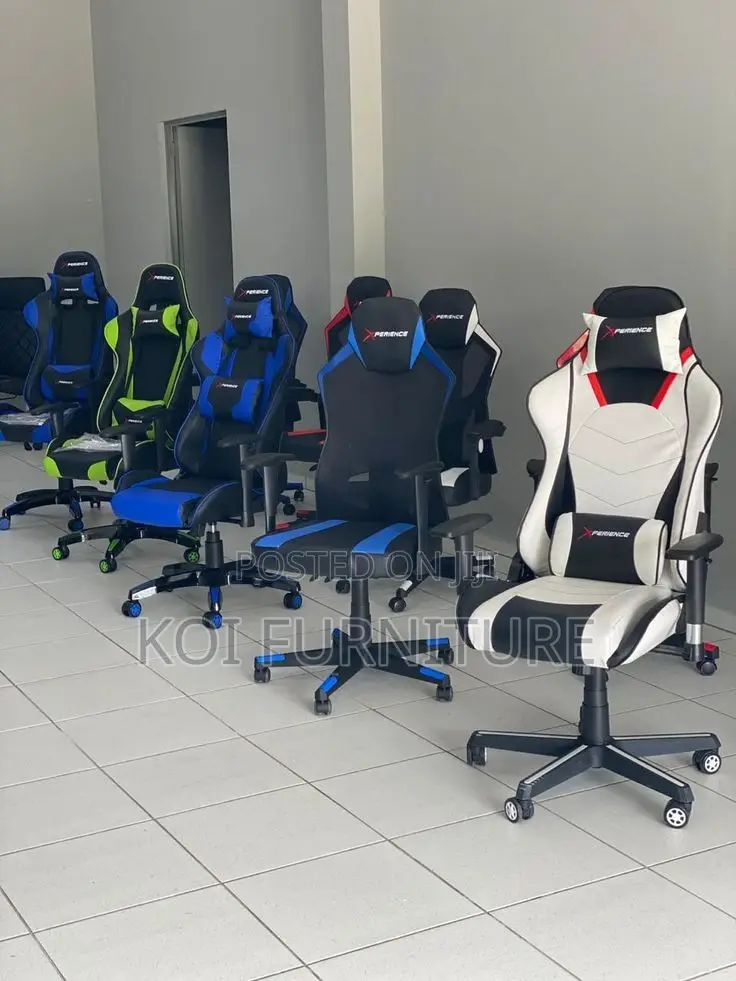 Office Chairs; Futuristic Black Battle-Ready Gaming Chair
