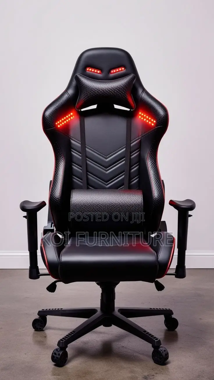 Office Chairs; Futuristic Black Battle-Ready Gaming Chair