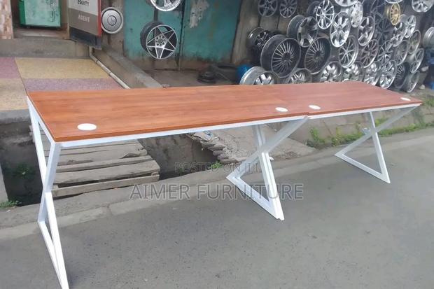 White X-Shaped Office Table