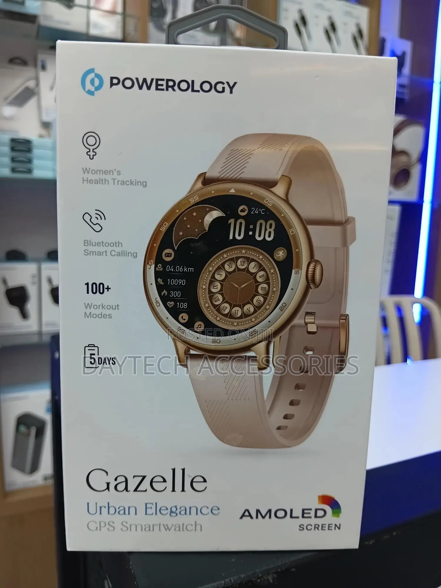 Powerology Gazelle Urban Elegance GPS Smartwatch Stylish Gold Finish.