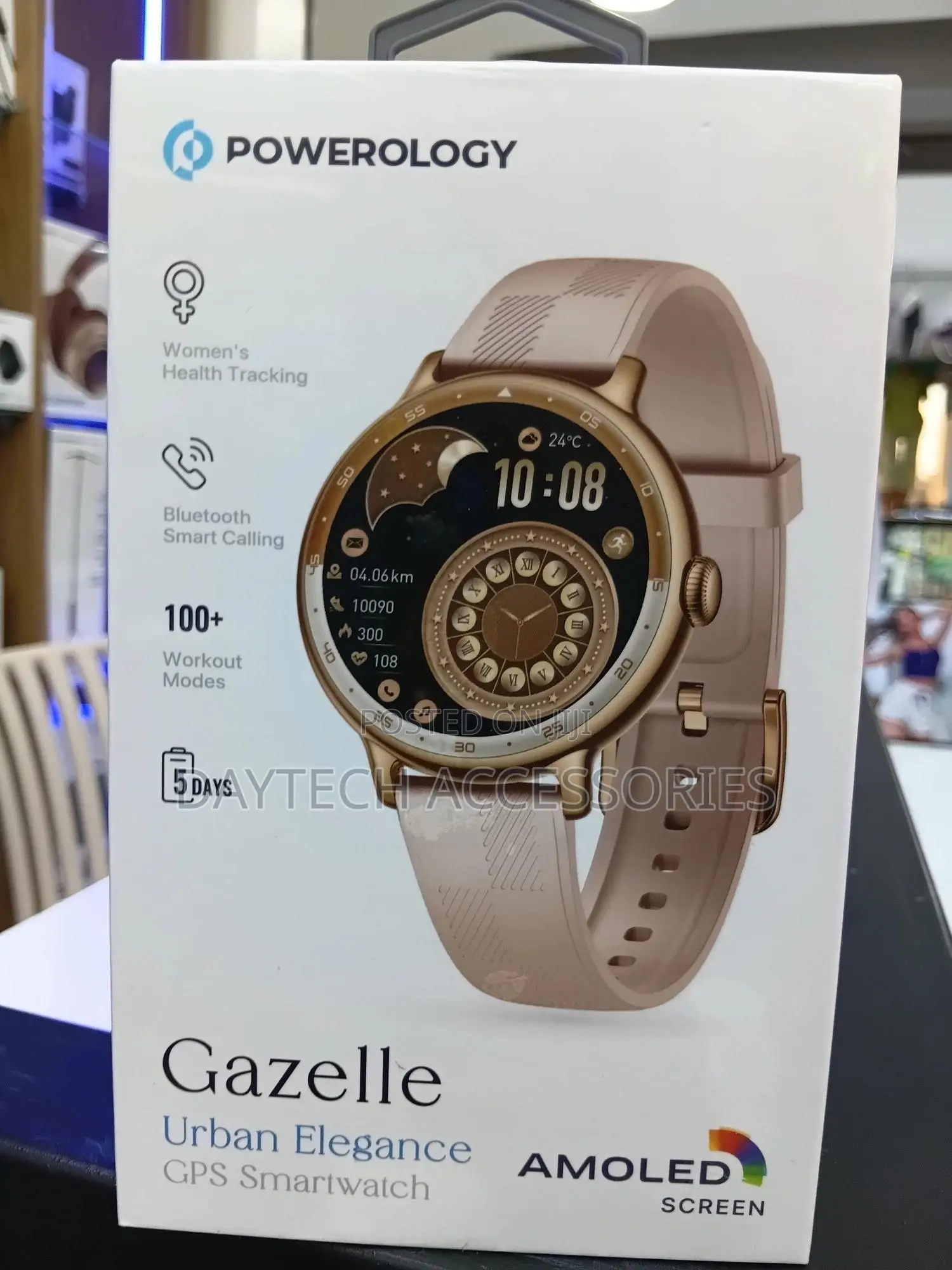 Powerology Gazelle Urban Elegance GPS Smartwatch Stylish Gold Finish.