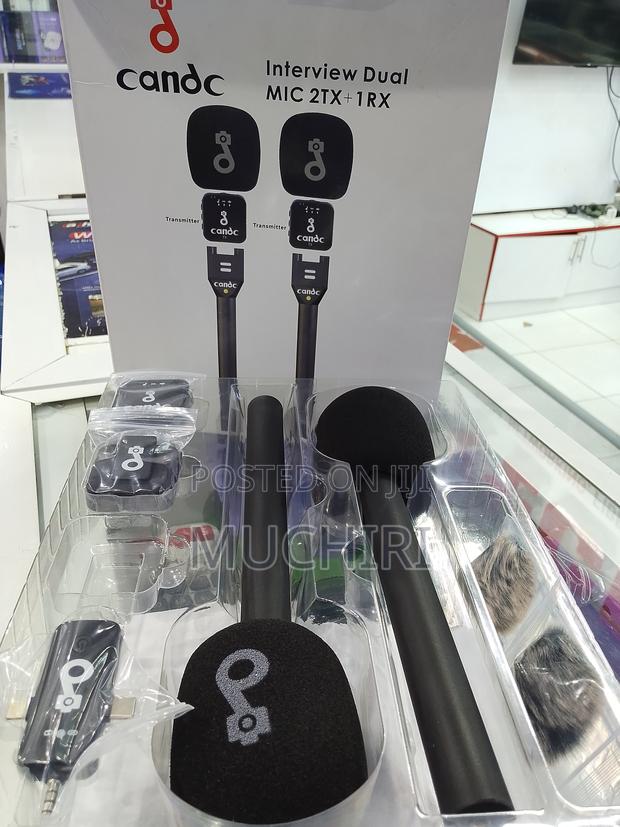 New Candc Interview Dual Mic 2tx + 1rx Wireless Microphone