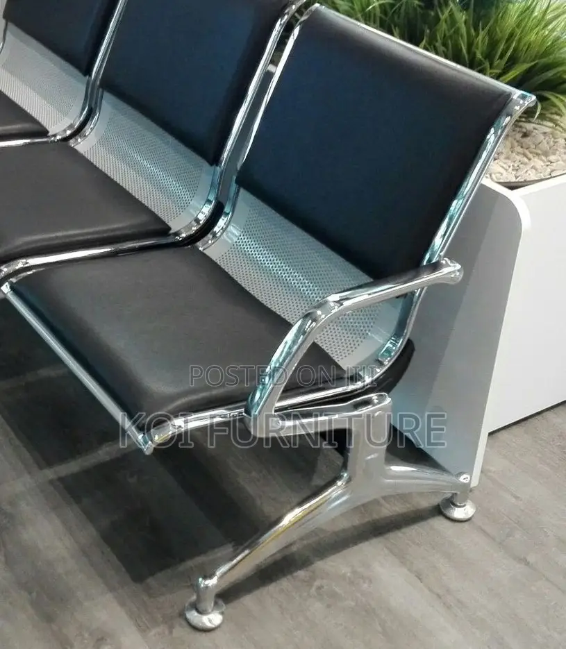 Office Bench; Three Seaters Metal Bench for Airport and Hospitals