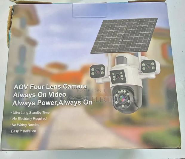 Aqv Hd65 Sim Card 4lens 4g Camera 2panel Double Solar Camera - main view