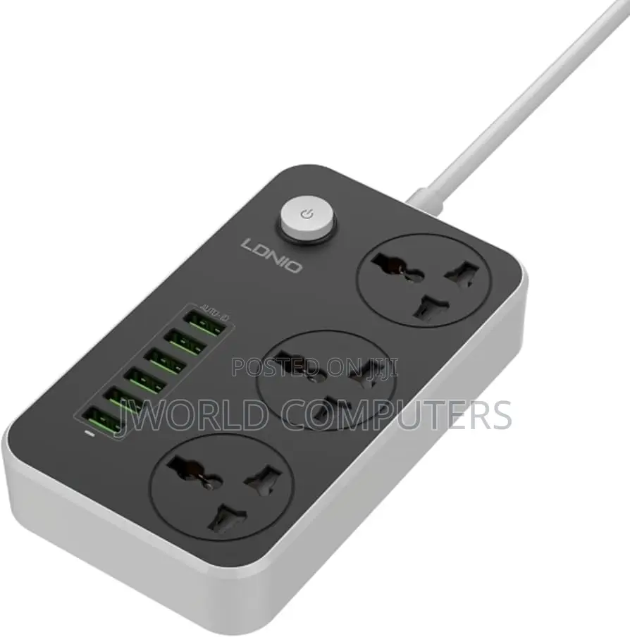 Ldnio 3 Power Socket With 6 Usb Charging Ports (Sc3604)
