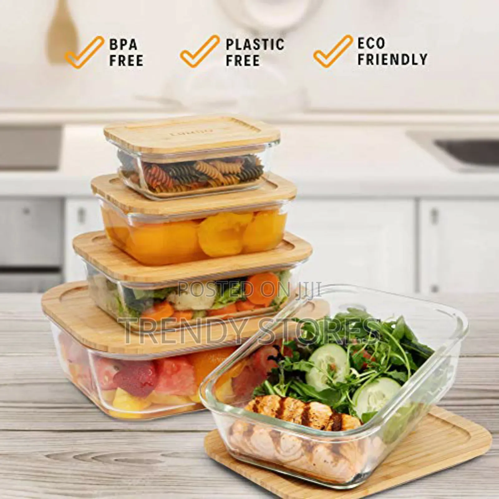 4 PCS Glass Storage Container