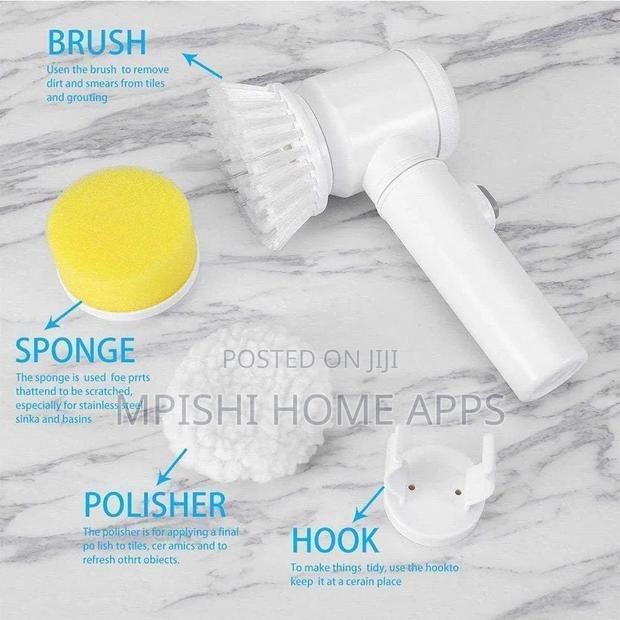 Cordless Electric Spin Scrubber Cleaning Brush With 3 Brush Heads