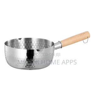 Stainless Steel Sufuria//Snow// Milk Cookware With Wooden Handle