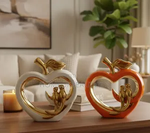Ceramic Hollow Crafts Apple Golden