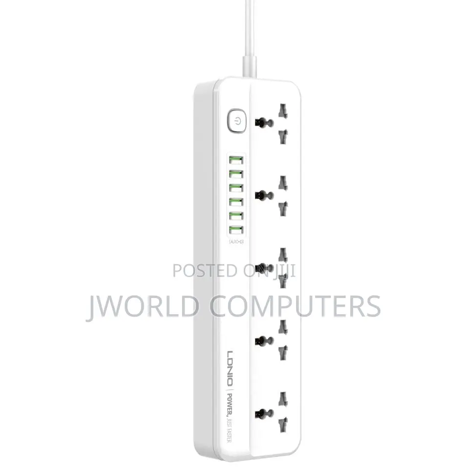 Ldnio 2500w Power Strip Extension Cable With 5 Ac Sockets