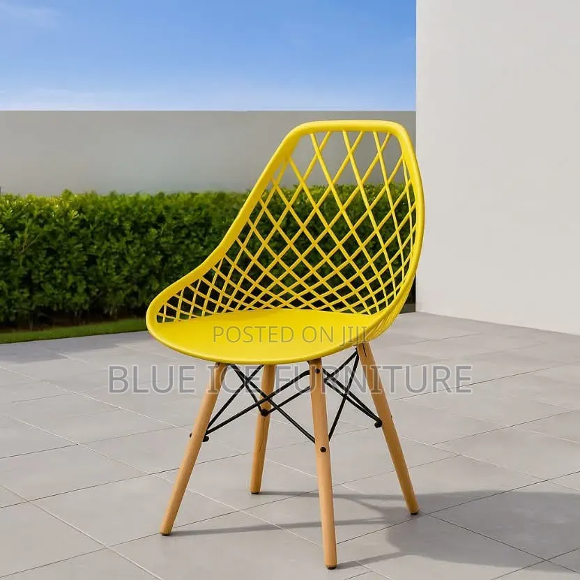 Yellow Mesh Eames Chairs