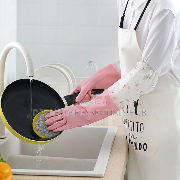2pc Long Silicone Waterproof Kitchen/Household Gloves - thumbnail 3