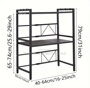 *Double Layer Heavy-Duty Adjustable Microwave Stand