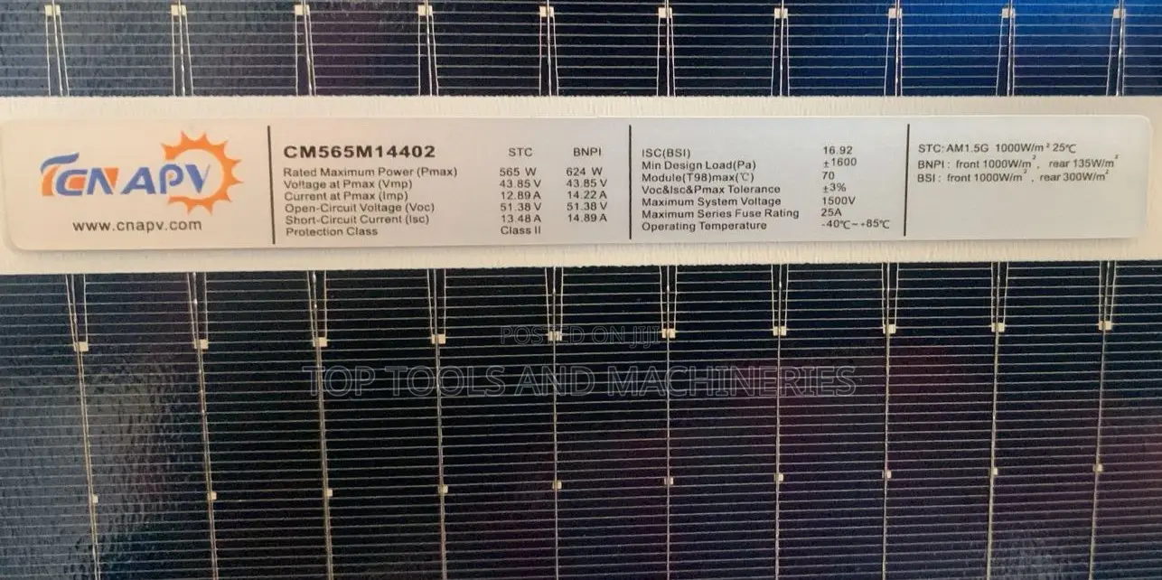 565 Watts Monocrystalline Bifacial Solar Panel