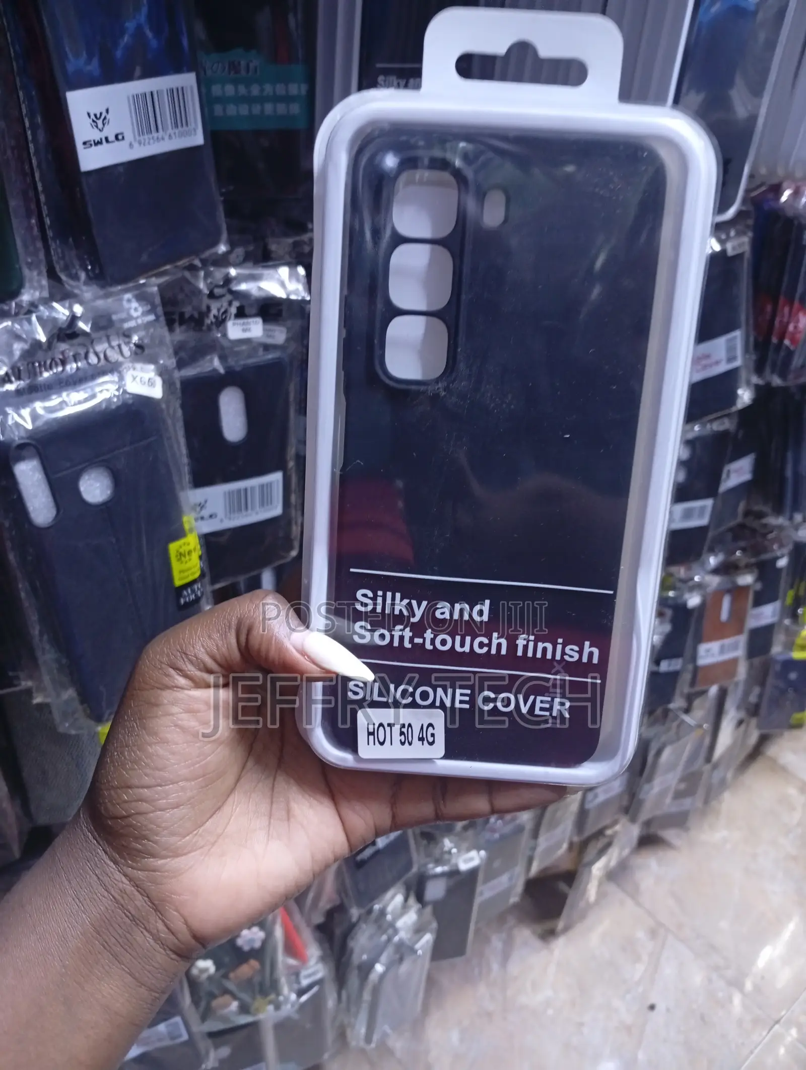 Infinix Hot 50 Matte Black Finish Silky and Soft-Touch Case