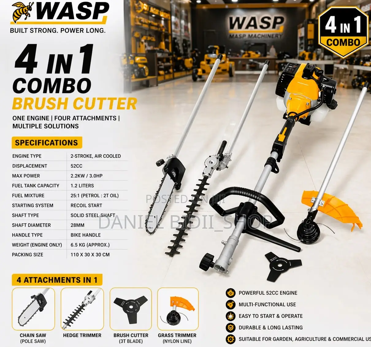 Wasp Combo Brush Cutter
4 in 1
