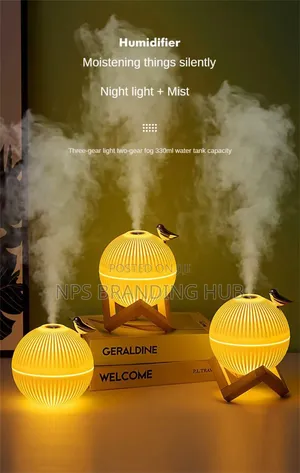 Lark Bird Ultrasonic Air Humidifier Diffuser With Wooden Stand 330ml