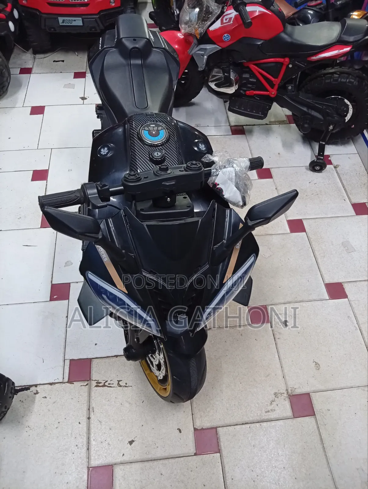 Black Sports Kids Electric Bike