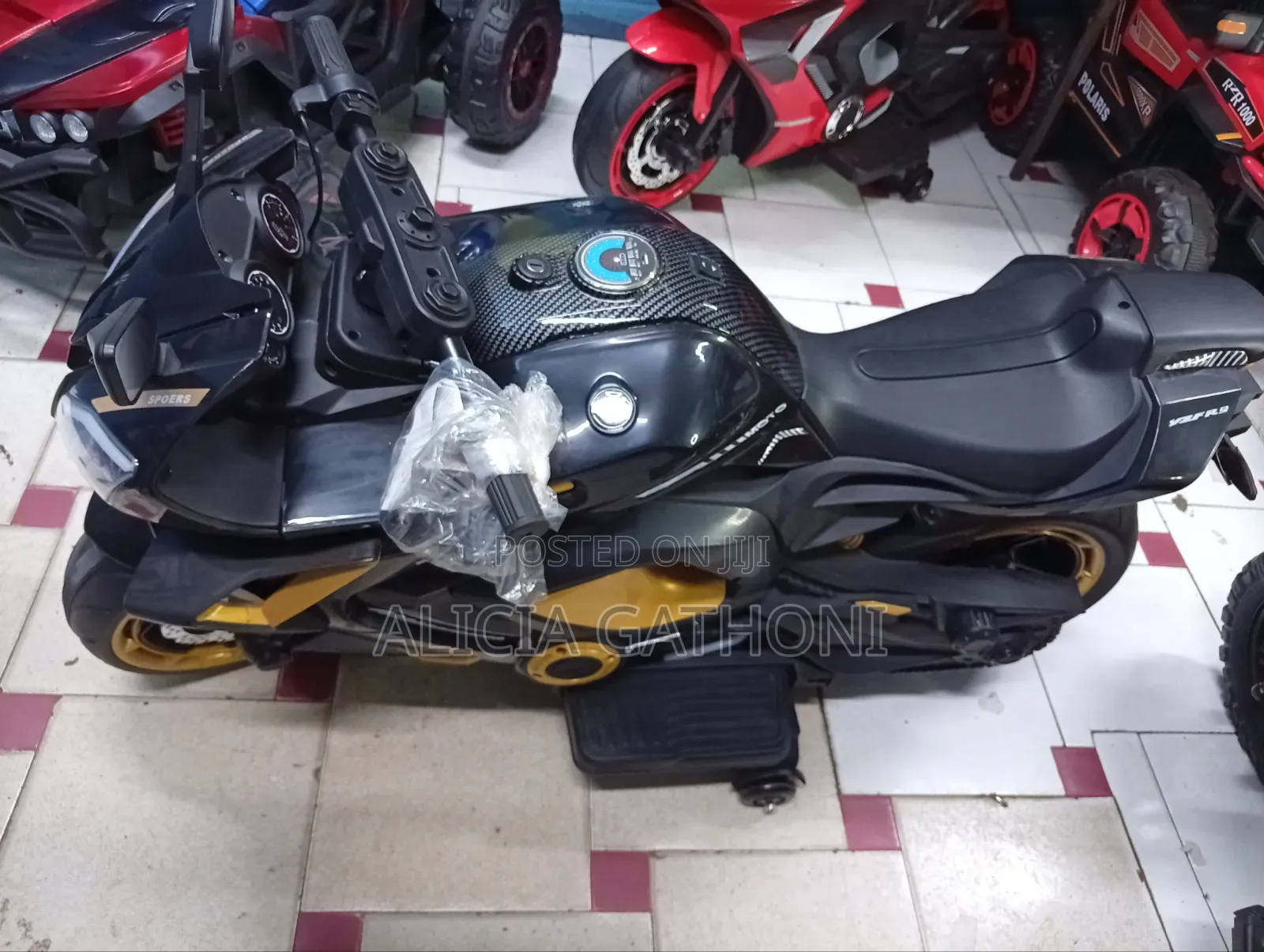 Black Sports Kids Electric Bike