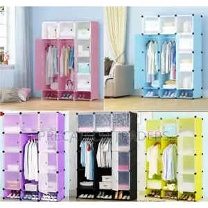 Portable 3- Column Plastic Wardrobes Available in Different Colours