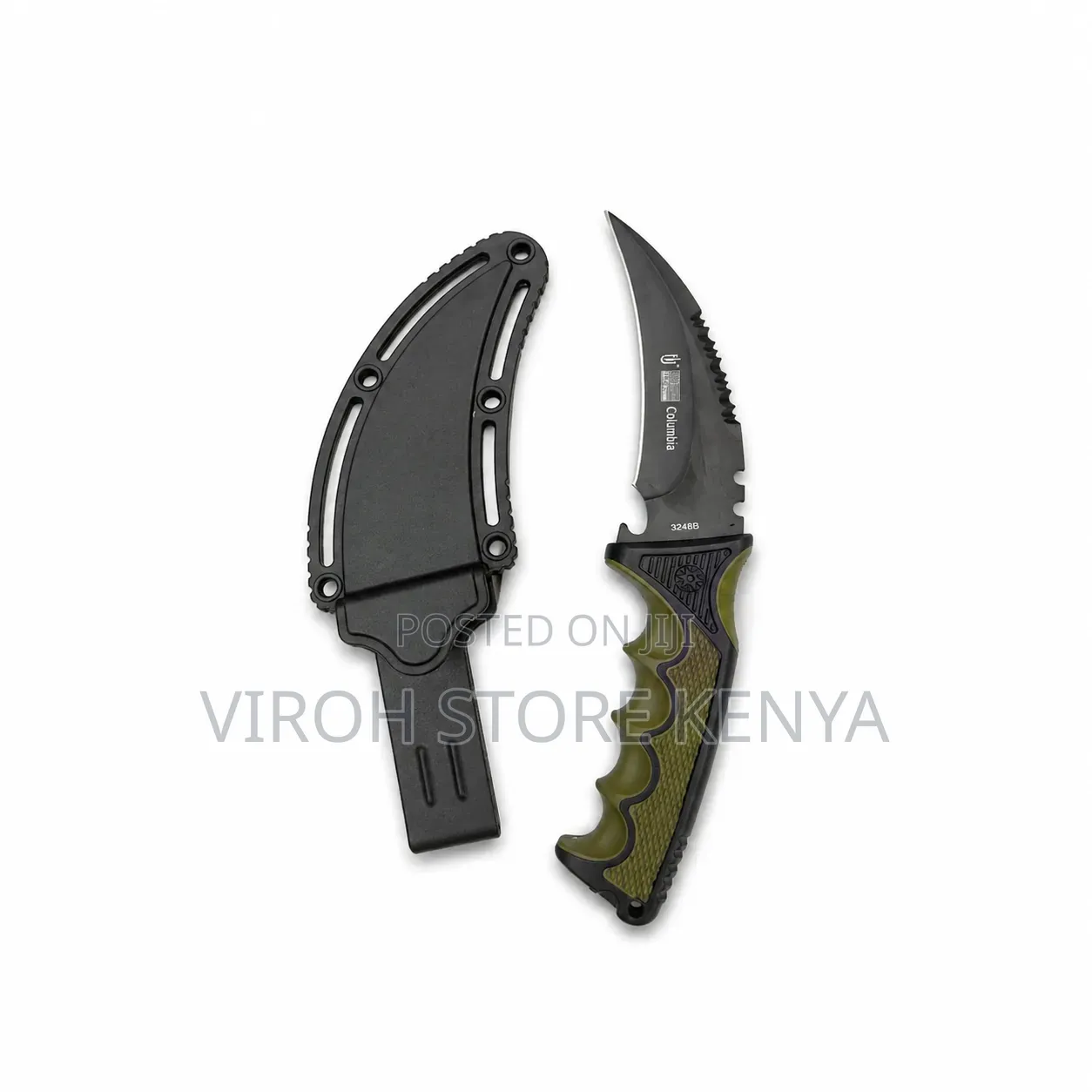 Columbia Curved Knife With Plastic Cover Camping Knife