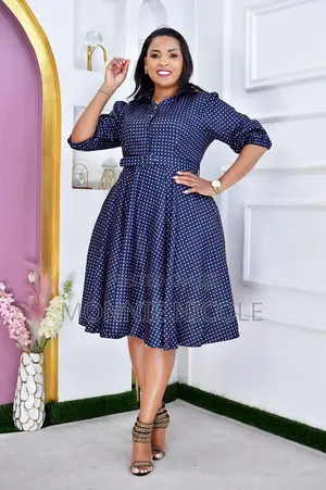 Blue Polkadot Breastfeeding Friendly Dress
