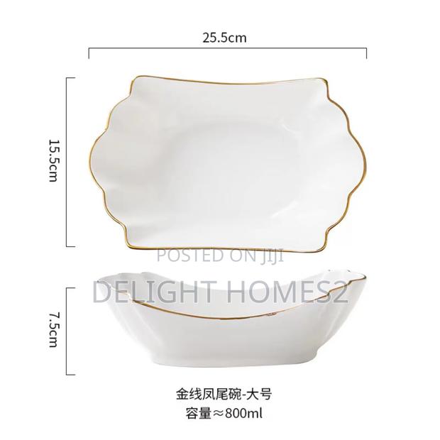 Gold Ceramic Household Soup Bowl_cu - thumbnail 3