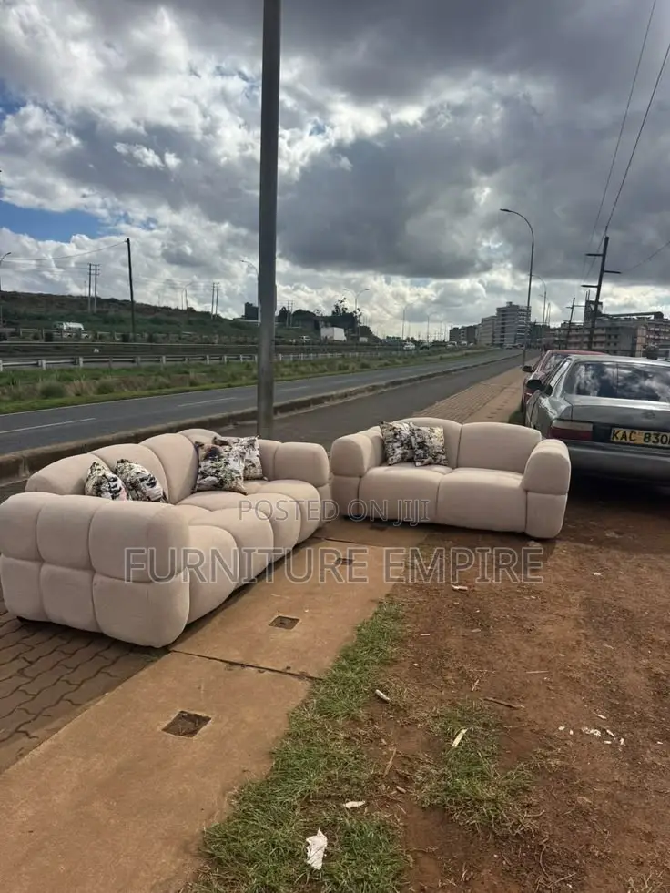 Flora Bubble Beige Sofa Set