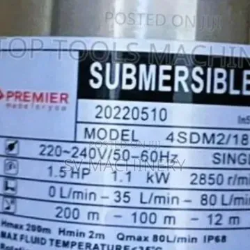 1.5hp Deep Well Electric Submersible Water Pump