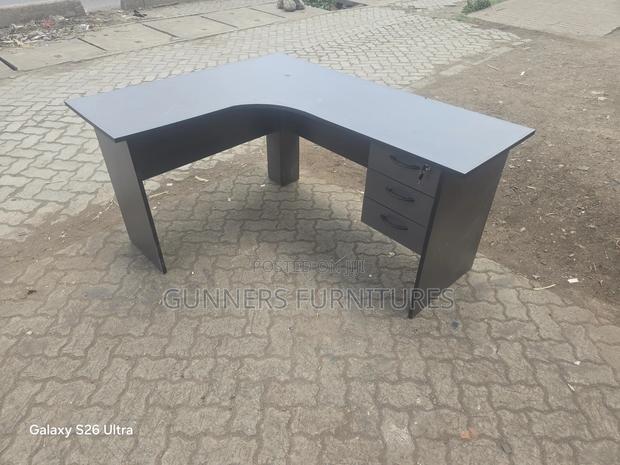 Gray L Shaped Office Desk.
