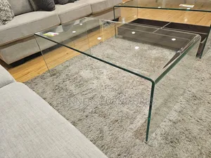 C Shape Glass Coffee Table